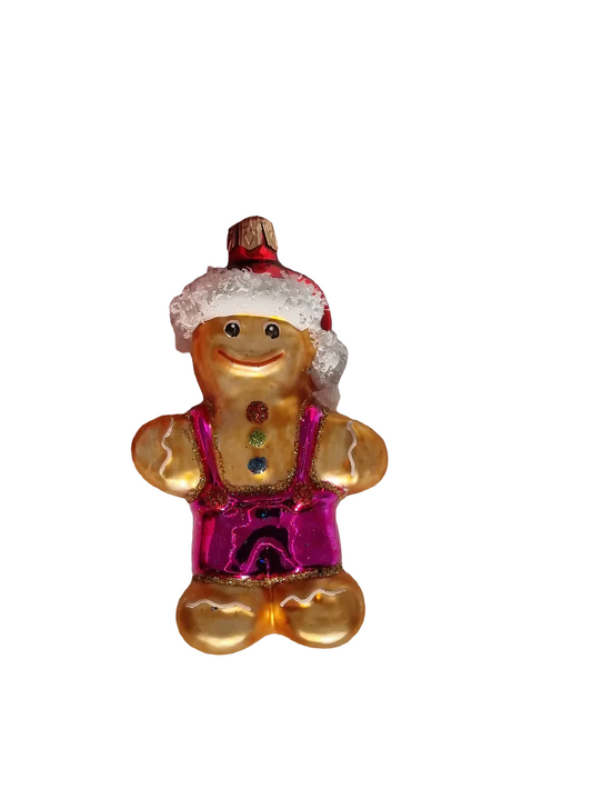 European Glass Christmas ornament of a Gingerbread Man (K)