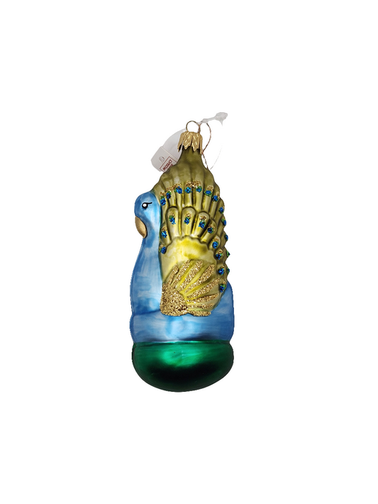 European Glass Christmas ornament of a Peacock (G)