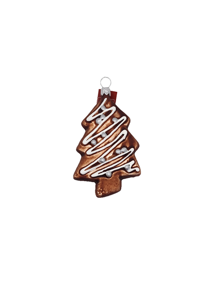 European Glass Christmas ornament of a Gingerbread Tree Christmas Dessert (I)