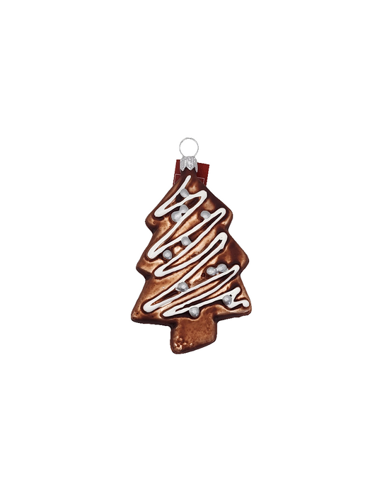 European Glass Christmas ornament of a Gingerbread Tree Christmas Dessert (I)