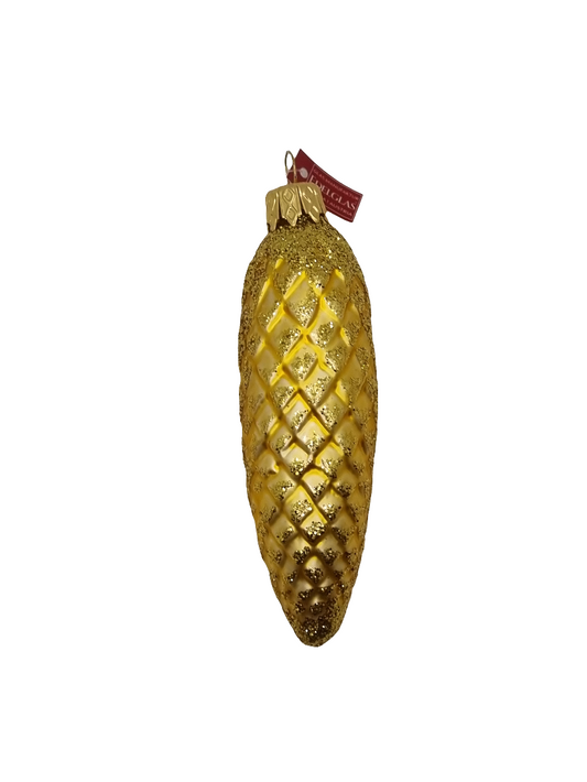 European Glass Christmas ornament of a Pinecone | Long Sparkle (C)