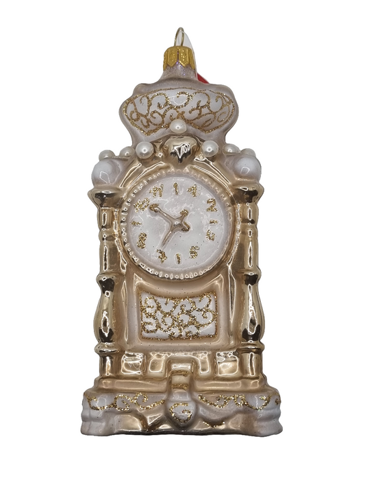 European Glass Christmas ornament of a Grandfather Clock (X)