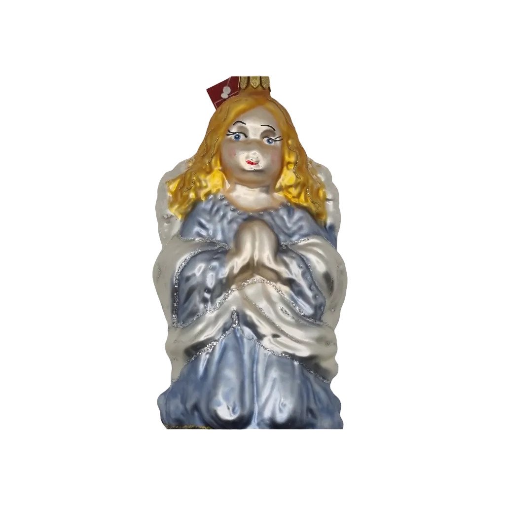 European Glass Christmas ornament of a Angel Praying Large (K)