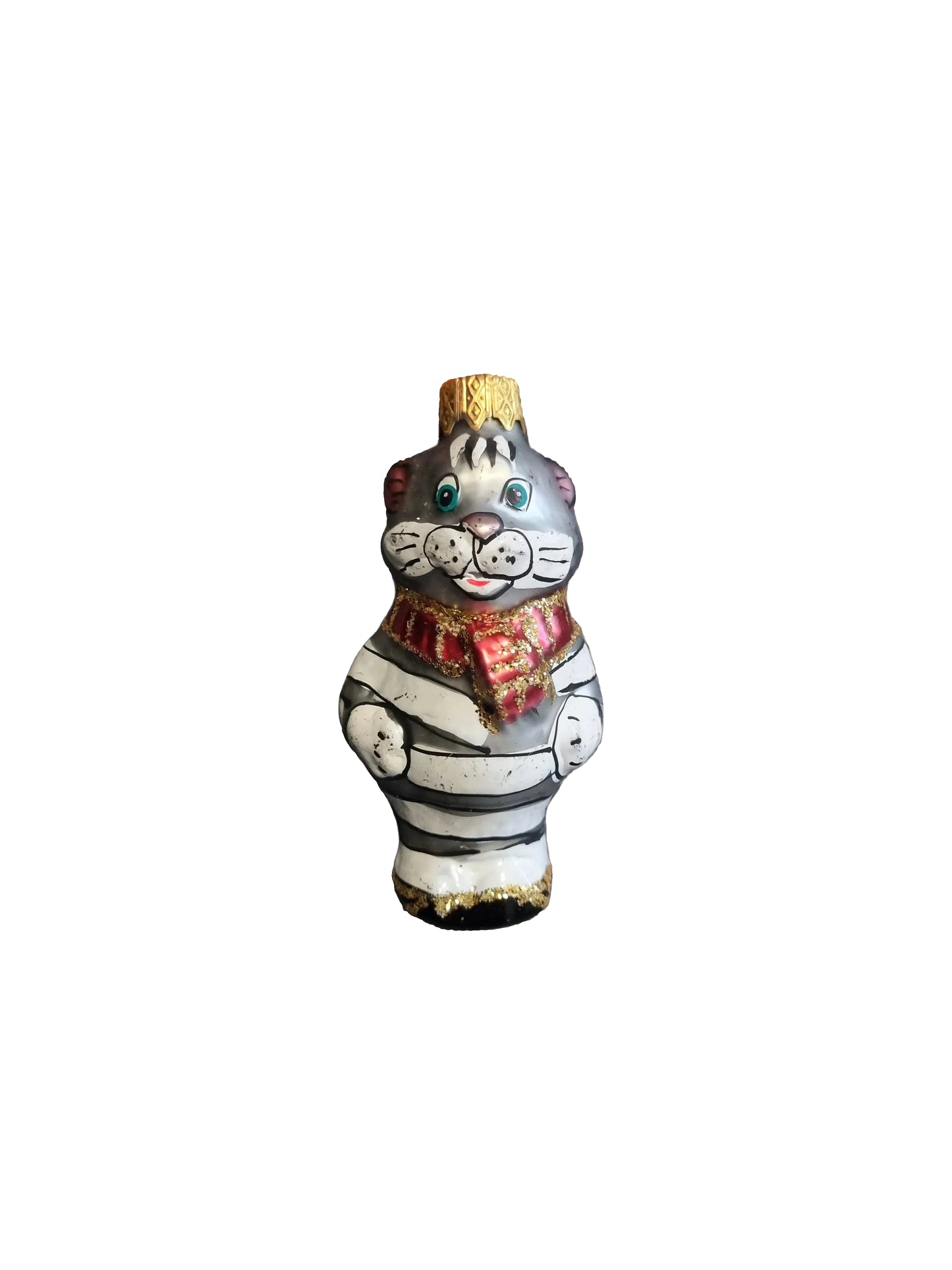 Catt glass Christmas ornament 