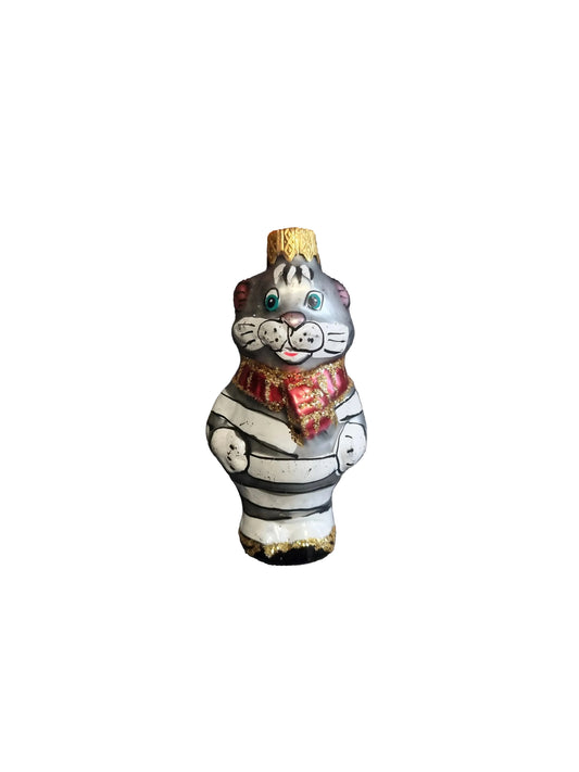 Catt glass Christmas ornament 