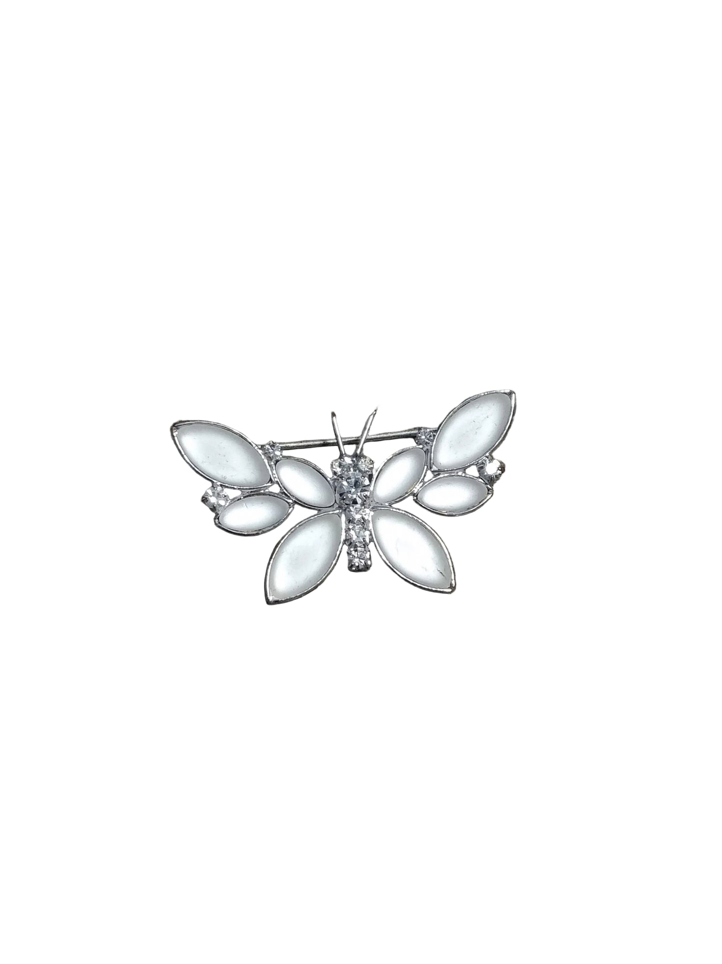 Silver butterfly-shaped brooch