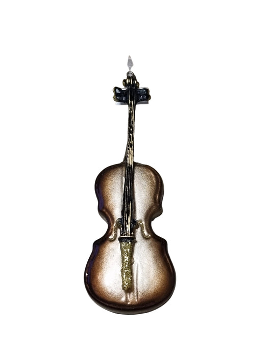 Bronze-colored violin figurine 