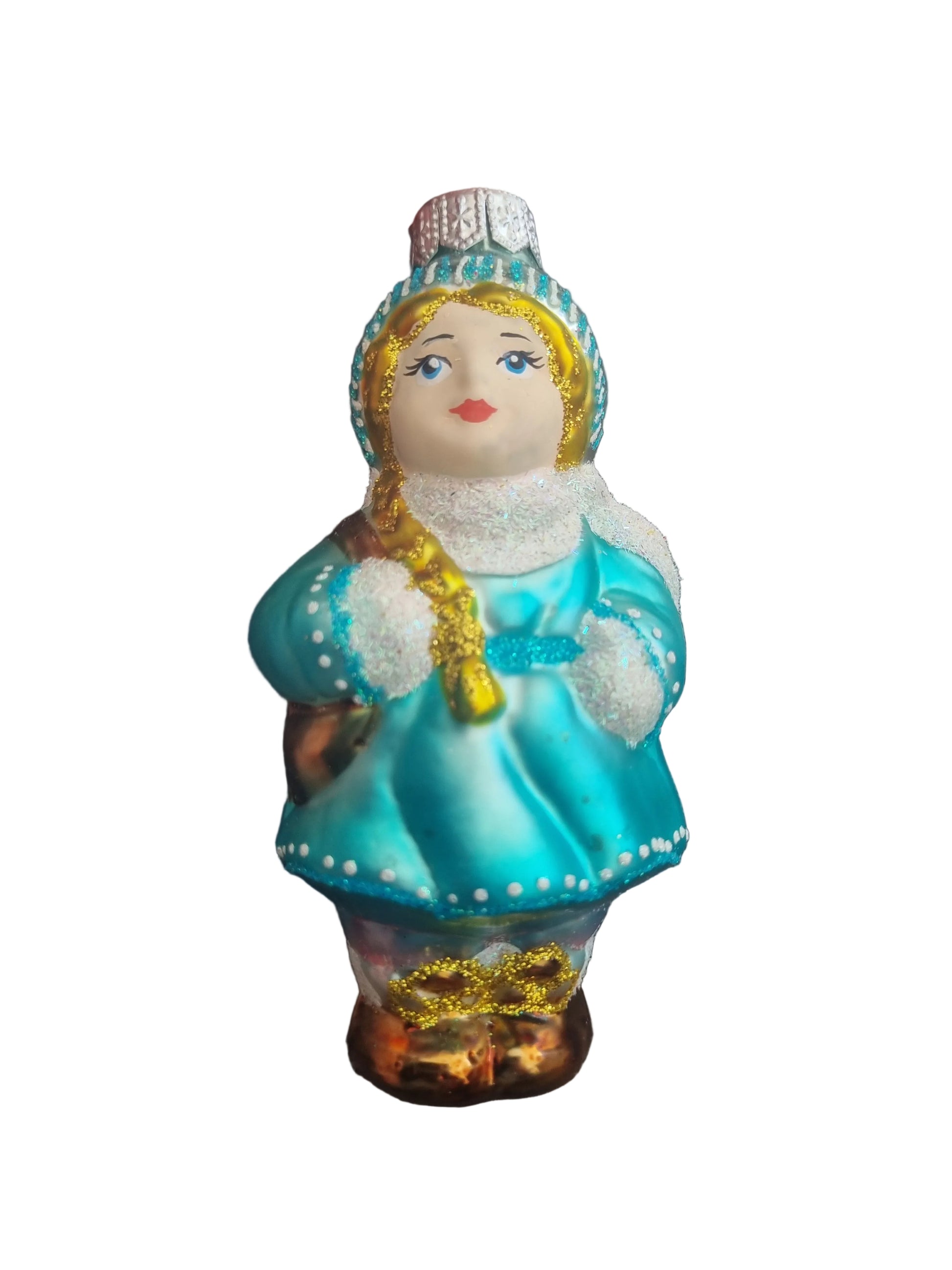 Decorative glass girl figurine Christmas ornament