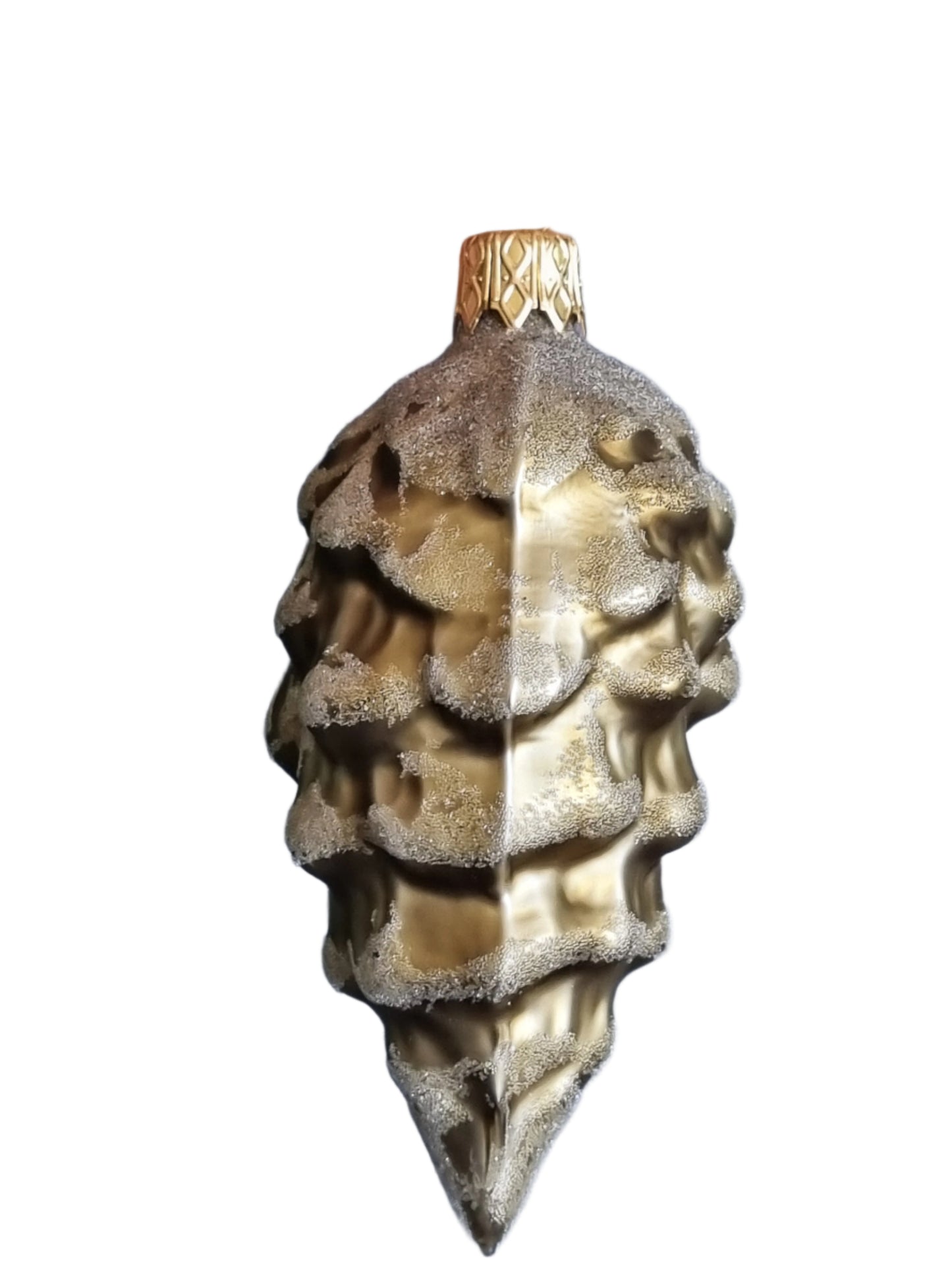 European Glass Christmas ornament of a Pinecone | Large Frosted (H)