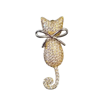 Crystal Cat with Bow | Brooch VII