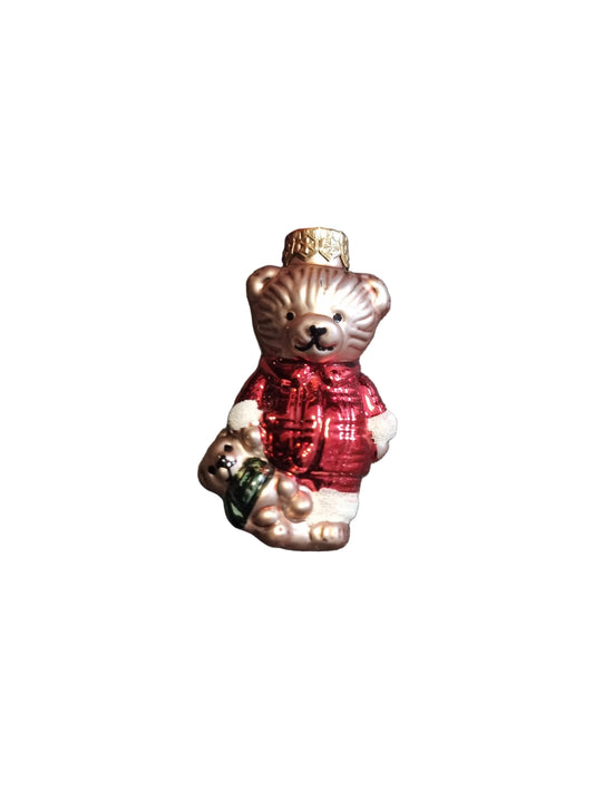Decorative bear glass Christmas ornament 