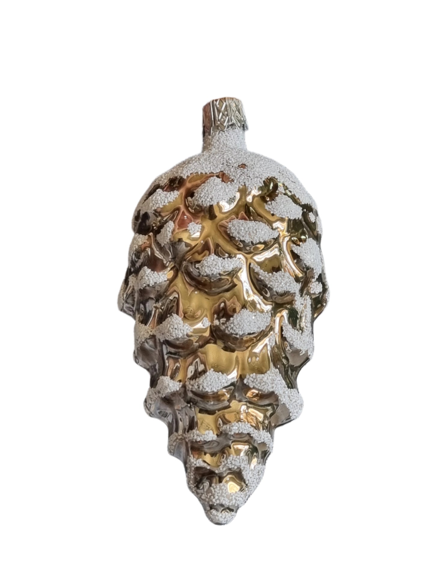 European Glass Christmas ornament of a Pinecone | Large Frosted (H)