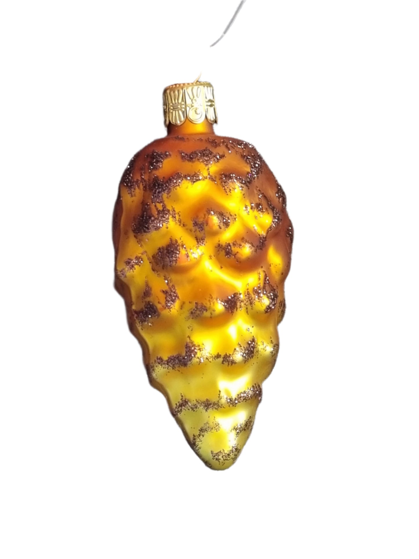 European Glass Christmas ornament of a Pinecone | Large Frosted (H)