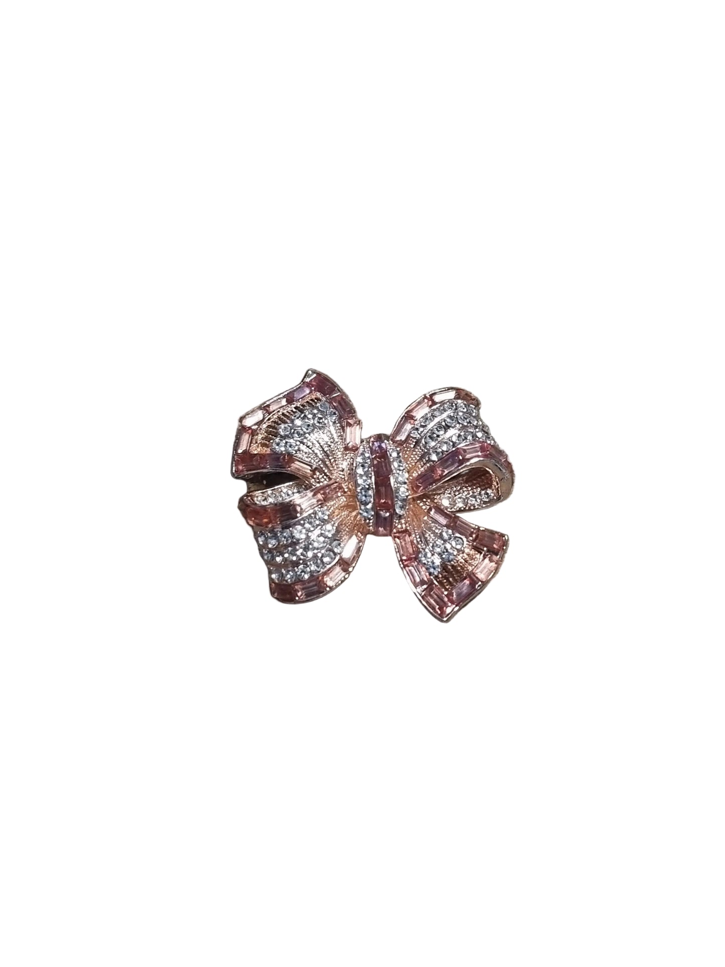 Pink bow-shaped brooch
